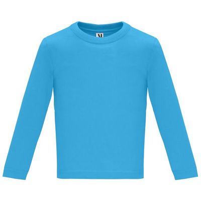 Camiseta Manga Larga Bebé Turquesa 6 Meses