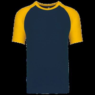 Camiseta bicolor manga corta hombre Navy / Yellow M