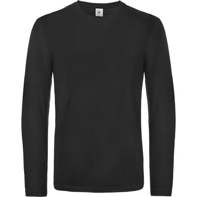 Camiseta manga larga hombre algodón Black L