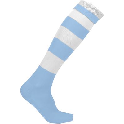 Calcetines altos a rayas unisex Sporty Sky Blue / White 35/38 Eu