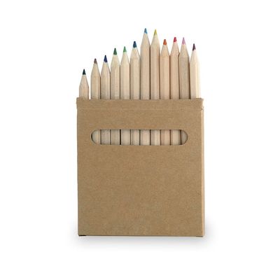 Caja de 12 lápices de color en cartón natural