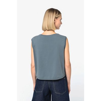 Camiseta crop top sin mangas