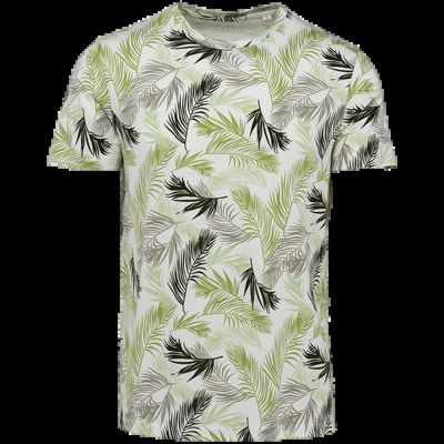 Camiseta diseño tropical hombre Ivory Palm Leaves M