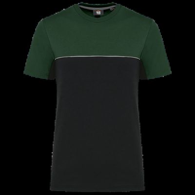 Camiseta bicolor eco Black / Forest Green Xl