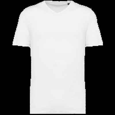 Camiseta algodón cuello de pico hombre White Xxl