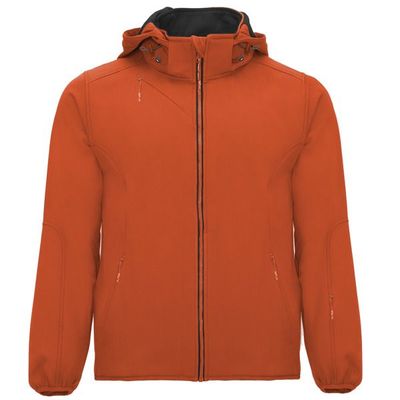 Cazadora Softshell con capucha extraíble Naranja Bermellon/Ebano S