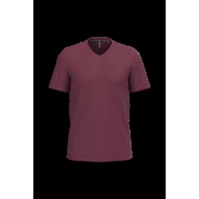 Camiseta de algodón con cuello de pico Wine S