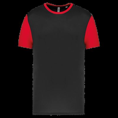 Camiseta bicolor adulto poliéster Black / Sporty Red 3Xl