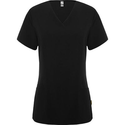 Casaca manga corta escote pico Negro Xs