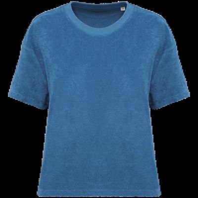 Camiseta de rizo para mujer corte oversize Riviera Blue L