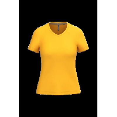 Camiseta de manga corta cuello pico mujer Yellow S