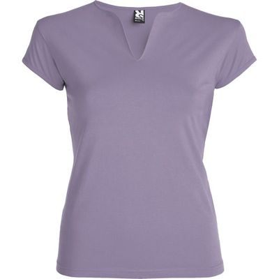 Camiseta CON cuello en V Lavanda M