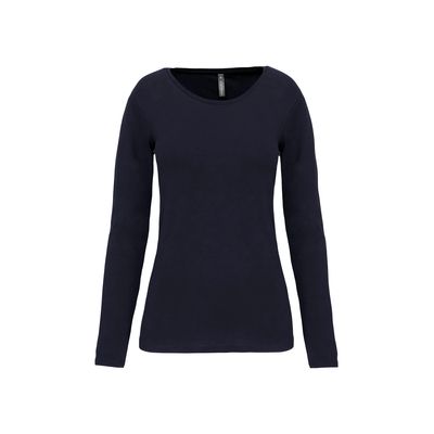 Camiseta manga larga mujer y cuello redondo Navy Xxl
