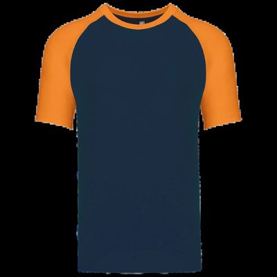Camiseta bicolor manga corta hombre Navy / Orange Xxl