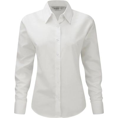 Camisa Oxford manga larga mujer White 4Xl
