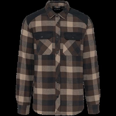 Camisa a cuadros algodón con bolsillos Chocolate / Dark Beige Checked / Black S