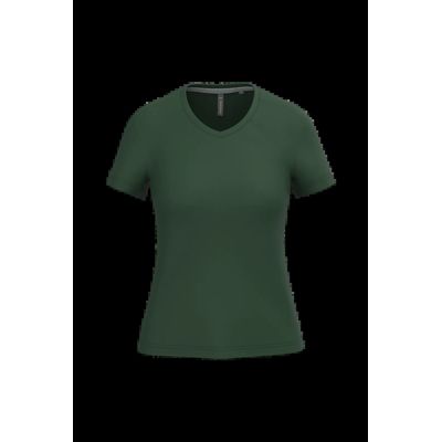 Camiseta de manga corta cuello pico mujer Forest Green L