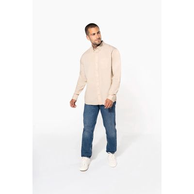 Camisa de algodón con bolsillo y cuello con botones