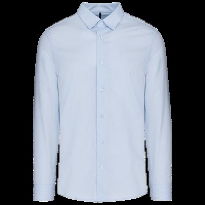 Camisa algodón para hombre entallada Striped Pale Blue / White Xxl