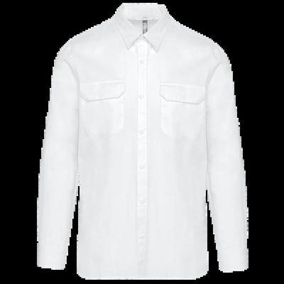 Camisa con 2 bolsillos parche White Xl