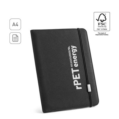 Carpeta A4 300D rPET con Bloc, Bolsillos y Elástico