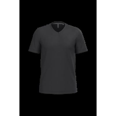 Camiseta de algodón con cuello de pico Black 4Xl
