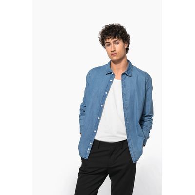 Camisa hombre algodón efecto Denim