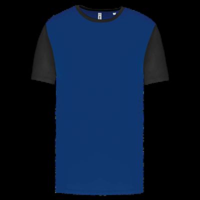 Camiseta bicolor adulto poliéster Dark Royal Blue / Black Xxl