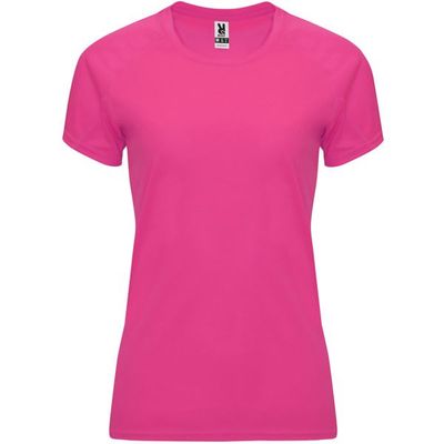 Camiseta Mujer Control Dry Entallada Rosa Fluor 2Xl