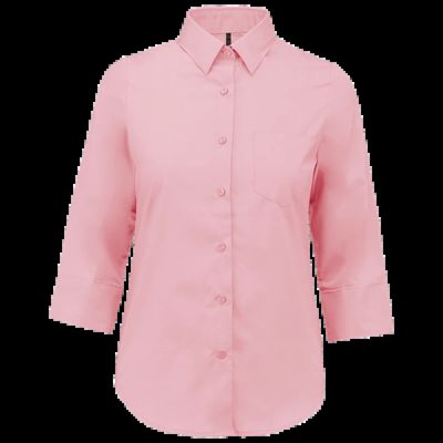 Camisa popelina media manga mujer Pale Pink S