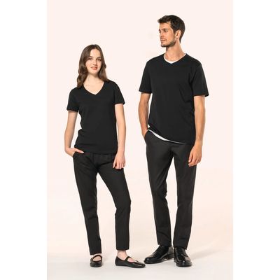 Camiseta algodón cuello pico mujer