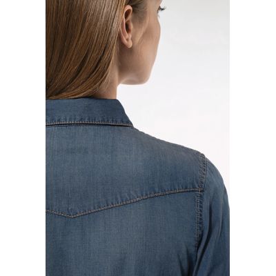 Camisa vaquera manga larga mujer