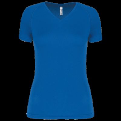 Camiseta de deporte mujer cuello de pico Sporty Royal Blue L