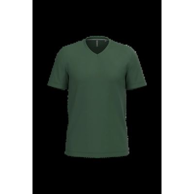 Camiseta de algodón con cuello de pico Forest Green L