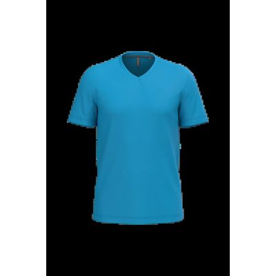 Camiseta de algodón con cuello de pico Tropical Blue L