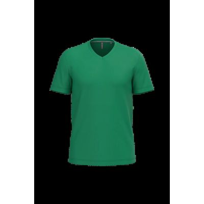 Camiseta de algodón con cuello de pico Kelly Green Xl