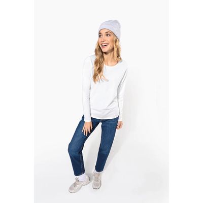 Camiseta manga larga mujer y cuello redondo