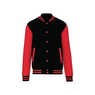 Cazadora béisbol unisex Black / Red Xs