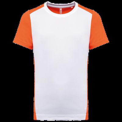 Camiseta deportiva de hombre secado rápido White / Fluorescent Orange L