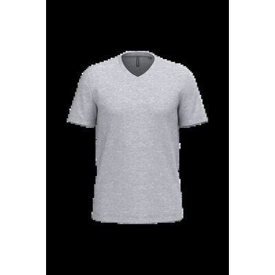 Camiseta de algodón con cuello de pico Oxford Grey 3Xl