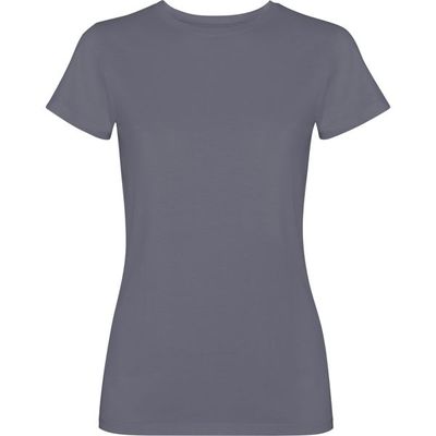 Camiseta mujer algodón efecto desgastado Gris Cielo Lavado M