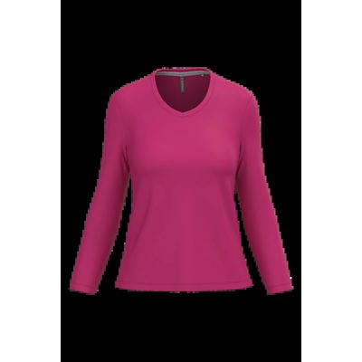Camiseta manga larga mujer algodón entallada Fuchsia 3Xl