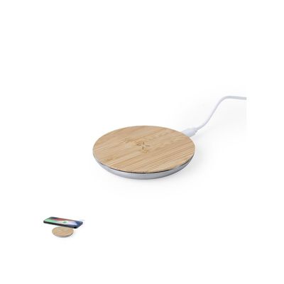 Cargador Inalámbrico 15W Qi Bambú