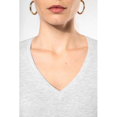 Camiseta manga larga mujer algodón entallada
