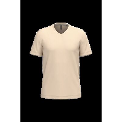 Camiseta de algodón con cuello de pico Light Sand S