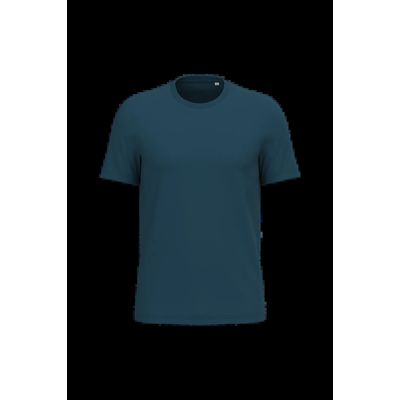 Camiseta algodón orgánico ajustado Peacock Blue Xxs