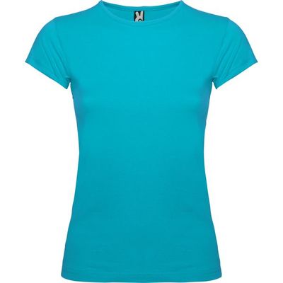 Camiseta de manga corta con cuello fino Turquesa L