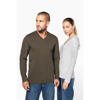 Camiseta manga larga mujer algodón entallada
