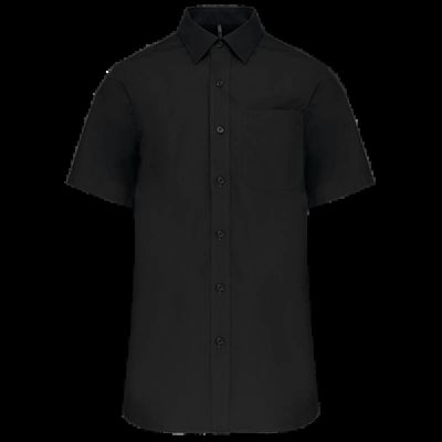 Camisa manga corta hombre Bolsillo izquierdo Black 5Xl