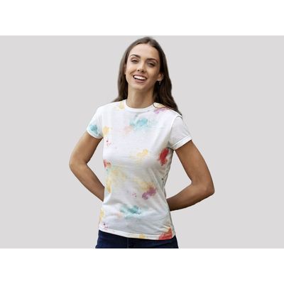 Camiseta Mujer Poliester Cuello Redondo Estampada